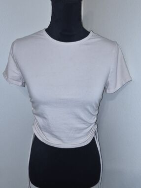 Hollister Tan Side-Tie Cinched Crop Top